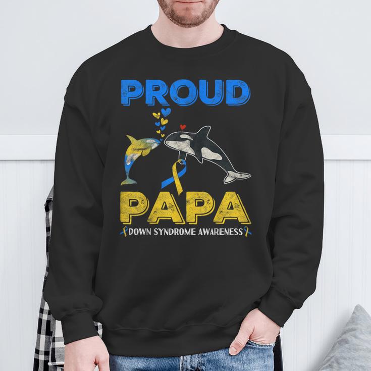 Proud Papa Welttag Zur Aufklärung Über Das Down-Syndrom Niedlicher Orca T21 Sweatshirt Geschenke für alte Männer