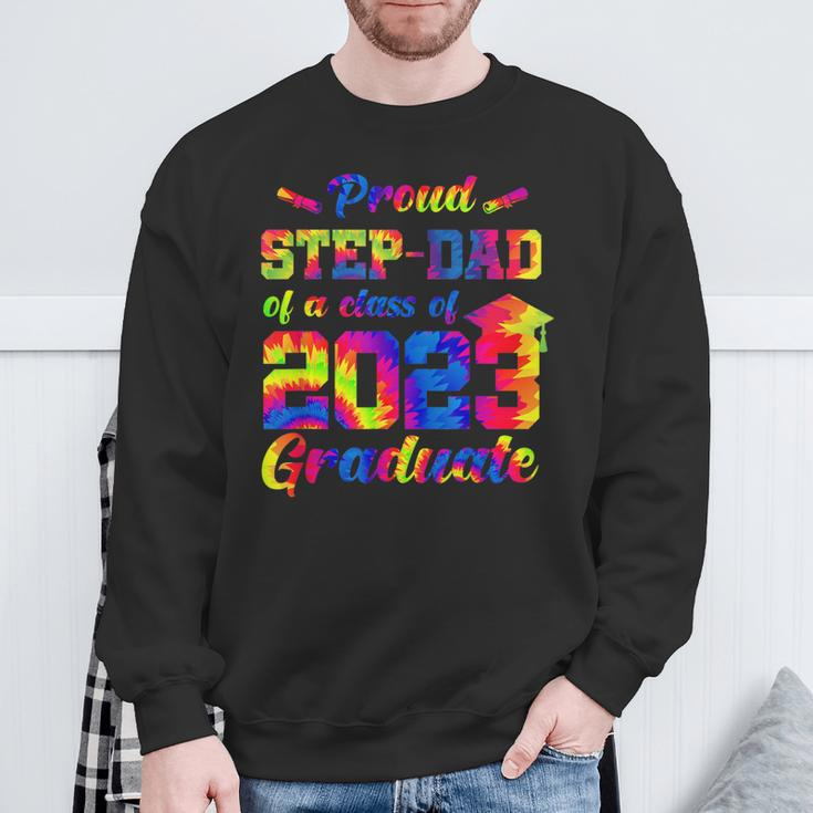 Proud Stepdad Of A Class Of 2023 Graduate Senior Tie Dye Sweatshirt Gifts for Old Men
