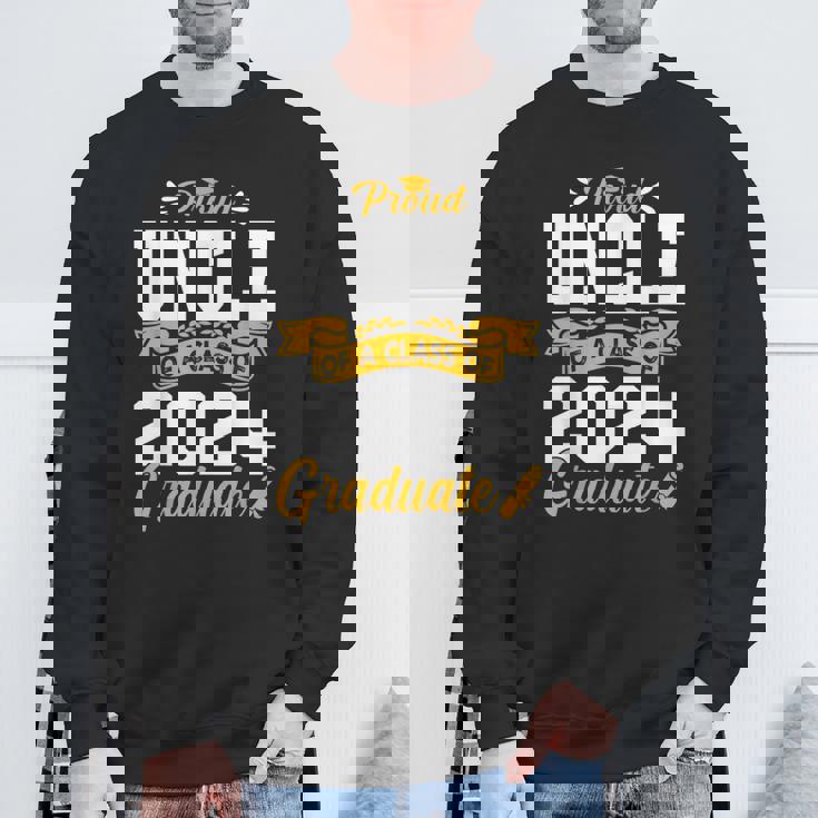 Proud Uncle Of A Class Of 2024 Graduate Senior Graduation Sweatshirt Gifts for Old Men