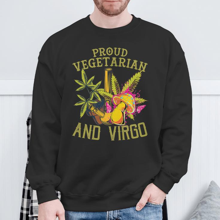 Proud Vegetarian Weed Virgo Vintage 420 Sweatshirt Gifts for Old Men