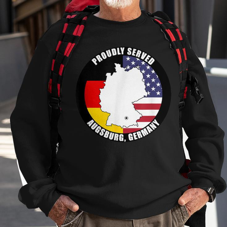 Proudly Served Augsburg Germany Military Veteran Army Vet Sweatshirt Gifts for Old Men