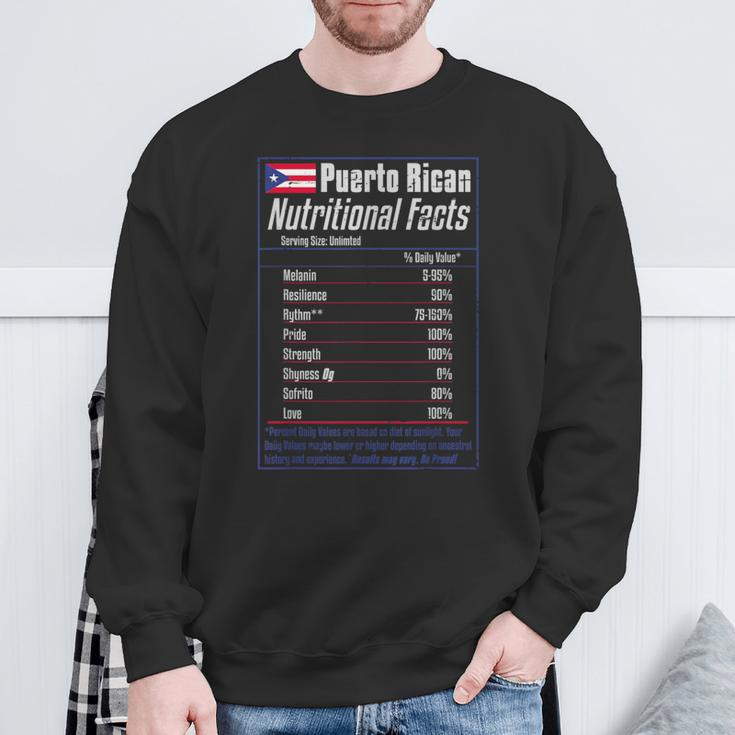 Puerto Rican Nutritional Facts Boricua Pride Sweatshirt Gifts for Old Men
