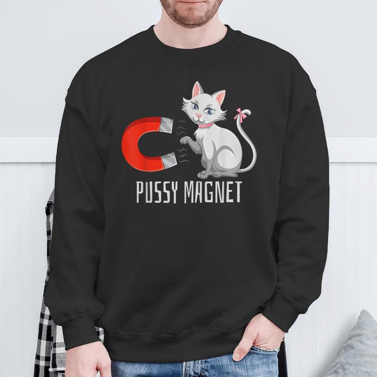 Pussy Magnet Cat Persons Attractive Magnet Sweatshirt Geschenke für alte Männer