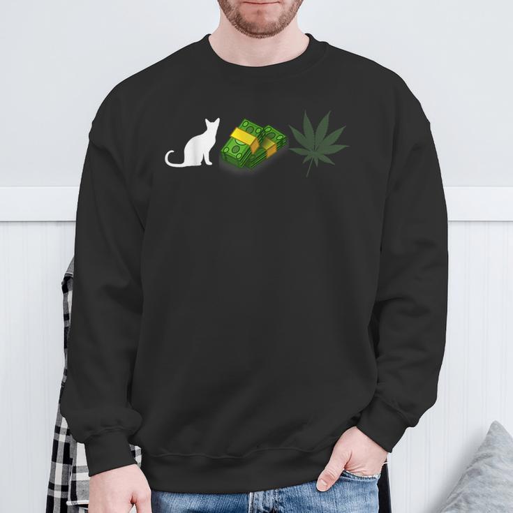 Pussy Money Weed Graphic For 420 Day Sweatshirt Gifts for Old Men