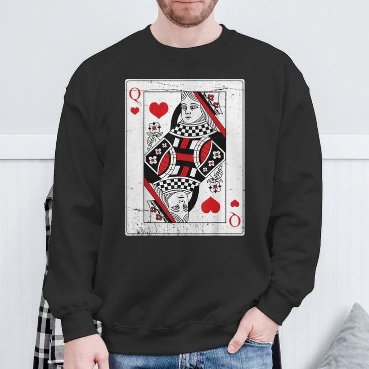 Queen Of Hearts Valentines Day Cool V-Day Couple Matching Sweatshirt Gifts for Old Men