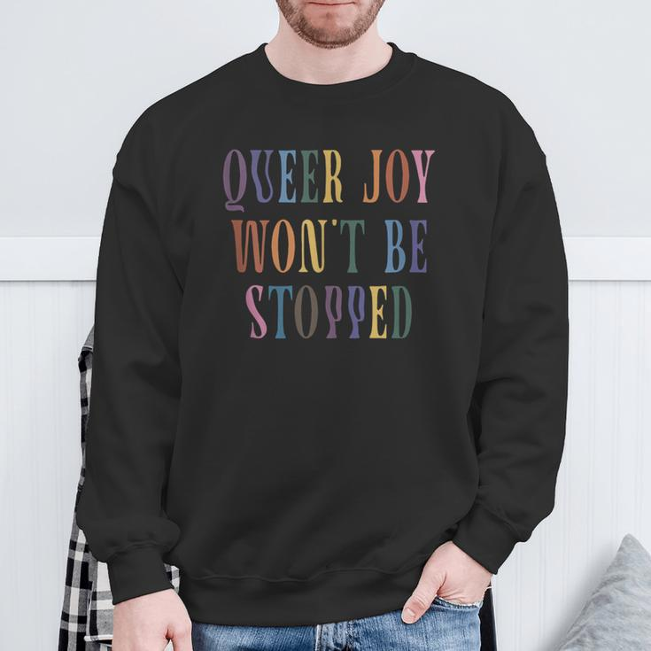Queer Joy Won't Be Stopped Queer Pride Non Binary Lgbtq Tank Sweatshirt Gifts for Old Men