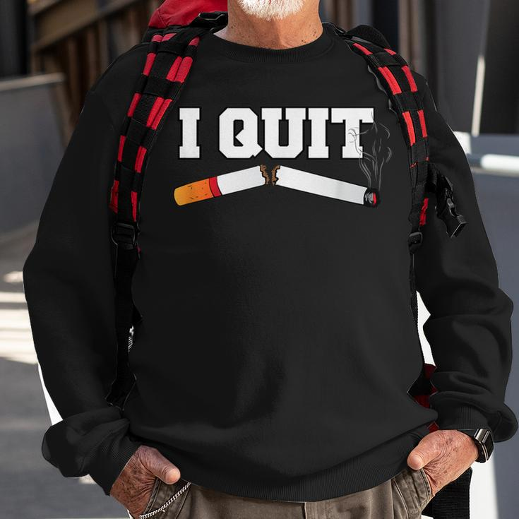 I Quit Smoking Breaking Addiction Smoker New Year Resolution Sweatshirt Gifts for Old Men