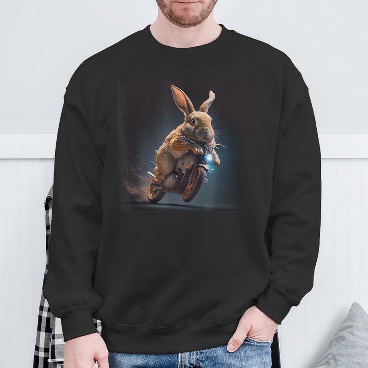 Rabbit Fahrt Motorcycle Easter Bunny Biker Bike Sweatshirt Geschenke für alte Männer