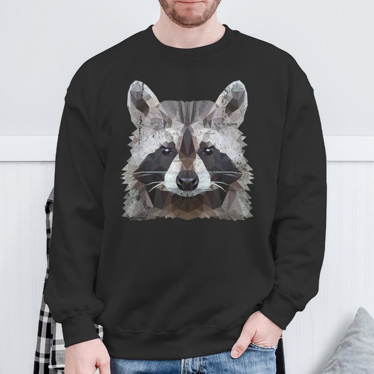 Raccoon Vintage Polygon Raccoon Sweatshirt Geschenke für alte Männer