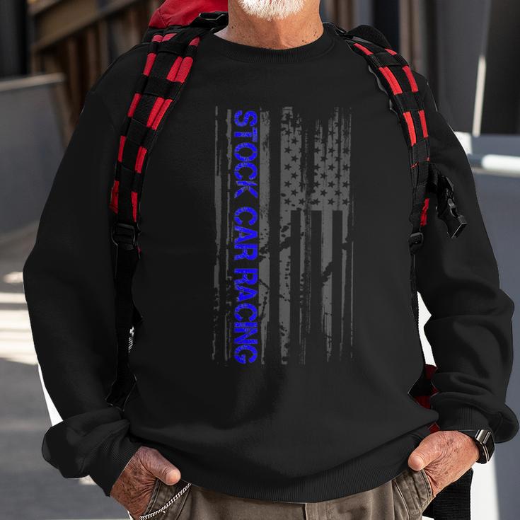 Racer American Flag Stock Car Racing Sweatshirt Gifts for Old Men