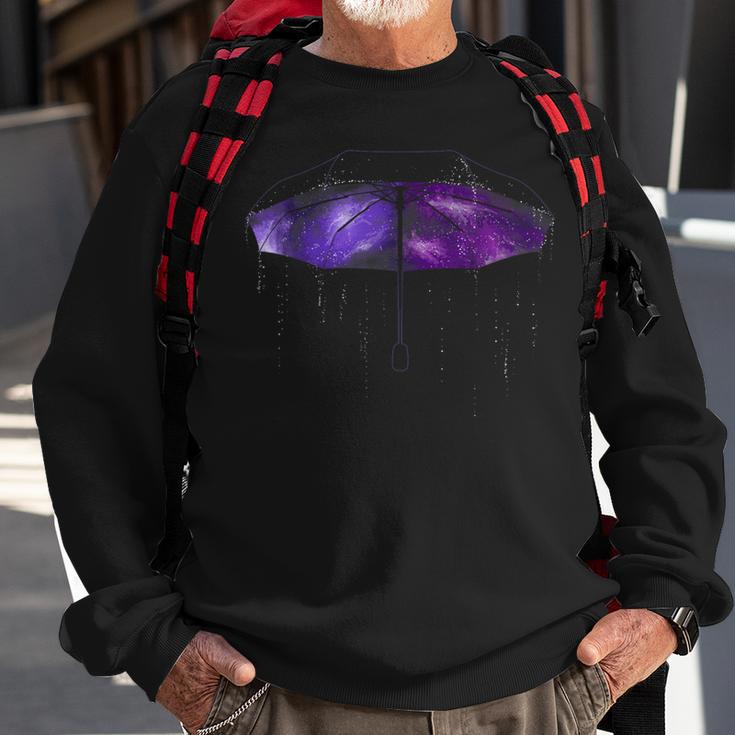 Rain Purple Umbrella Violet Favorite Color Sweatshirt Gifts for Old Men