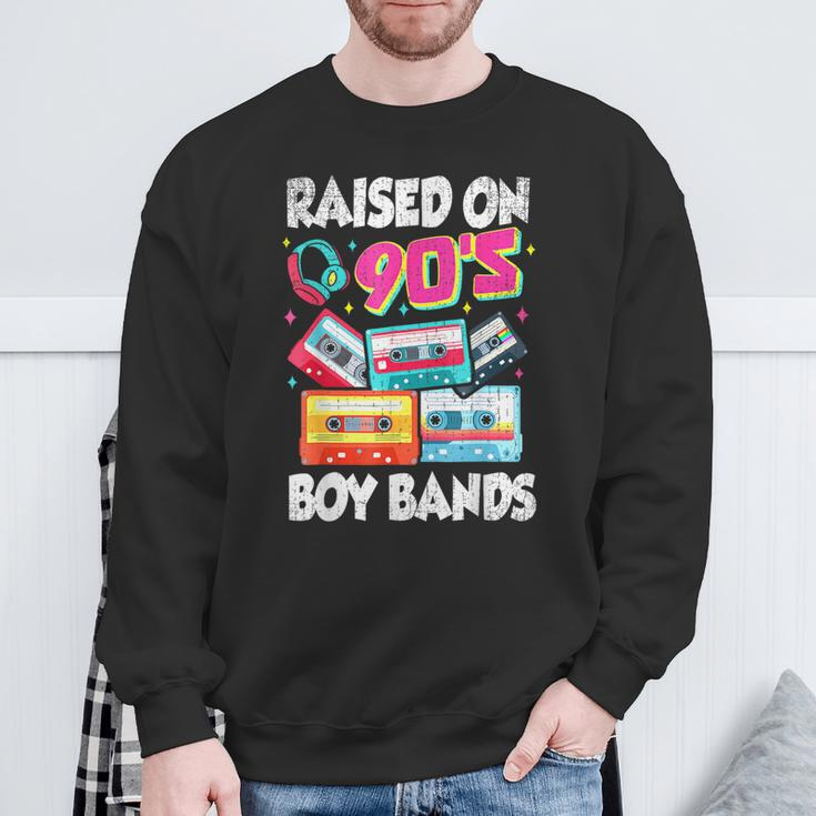 Raised On 90S Boy Bands Cassette Tape Retro Sweatshirt Gifts for Old Men