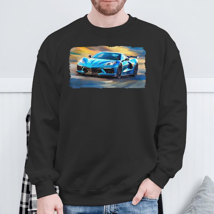 Rapid Blue C8 In A Blur Sweatshirt Gifts for Old Men