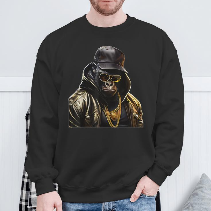 Rapper Gorilla I Retro Hip Hop I Gorilla Hip Hop Gangster Sweatshirt Geschenke für alte Männer