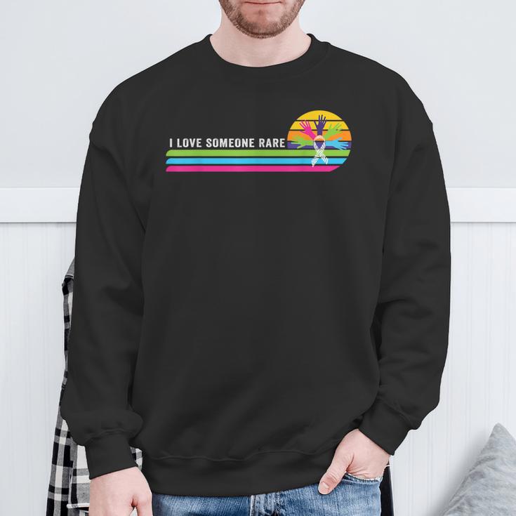 Rare Disease Awareness Zebra Ribbon I Love Someone Rare Sweatshirt Gifts for Old Men