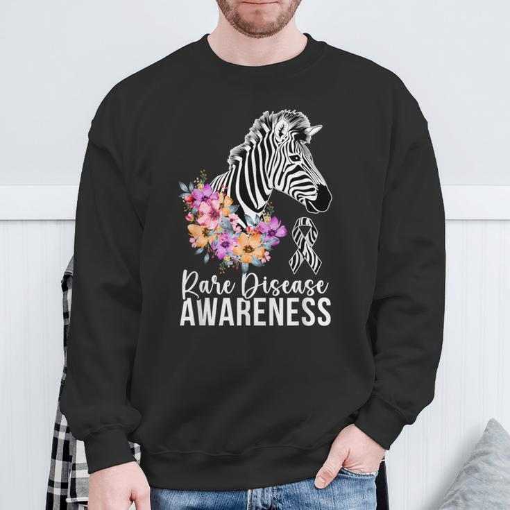 Rare Disease Awareness Zebra Rare Disease Warrior Sweatshirt Gifts for Old Men