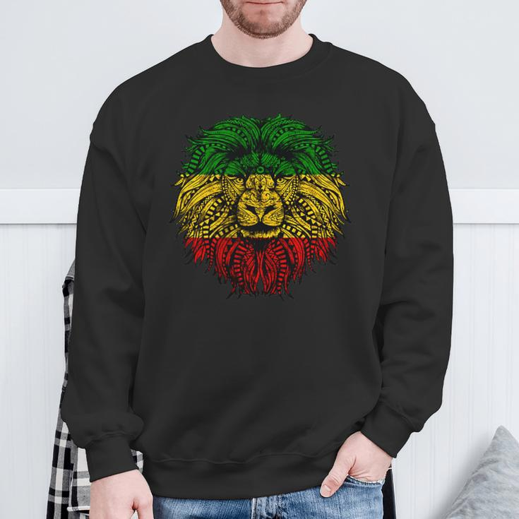 Rasta Reggae Rastafari Lion Jamaican Pride Hippie Lover Sweatshirt Gifts for Old Men
