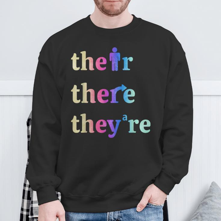 There Their They're English Grammar Teacher Sweatshirt Gifts for Old Men