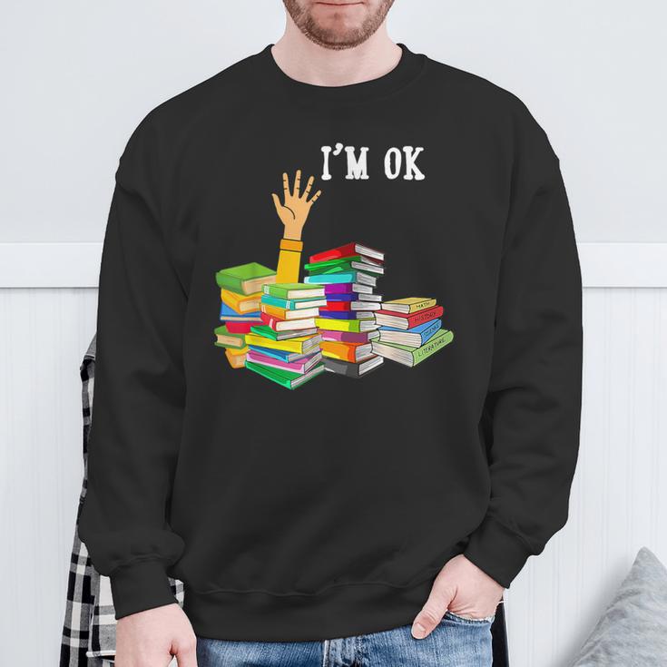 Reading Book Lovers I'm Ok National Book Lovers Day Sweatshirt Gifts for Old Men