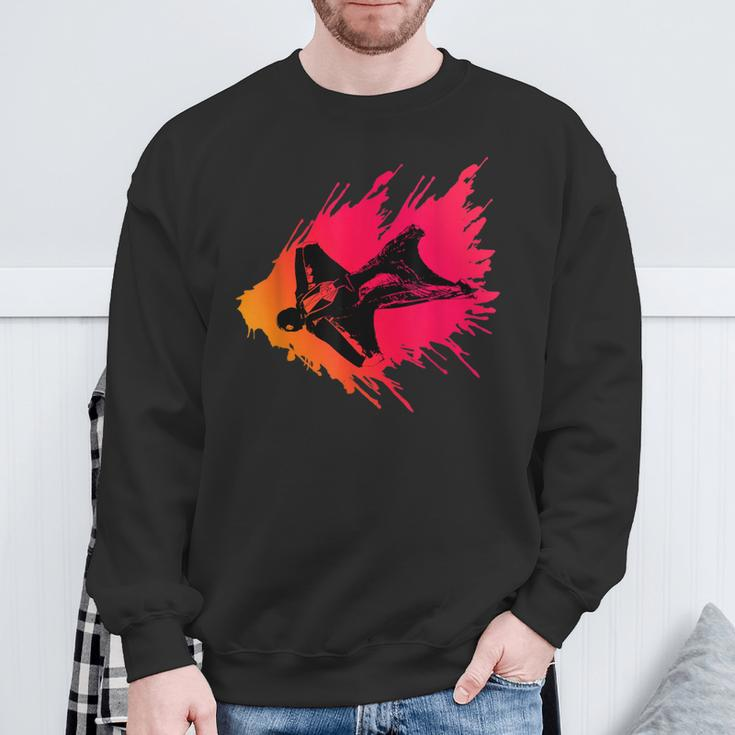 Red Flying For Wingsuit Lovers Sweatshirt Gifts for Old Men