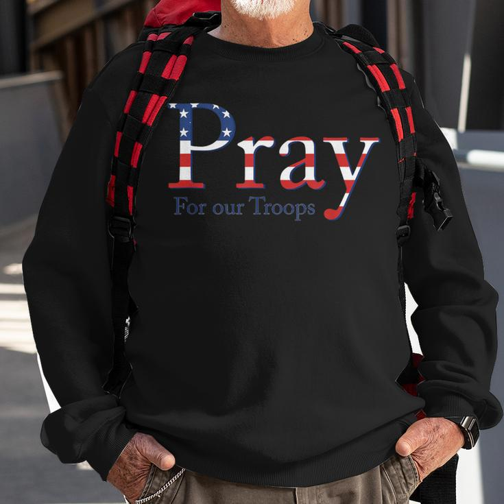 Red Friday Military Patriotic Pray For Our Troops Deployed Sweatshirt Gifts for Old Men