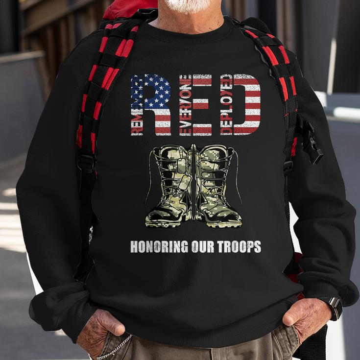 Red Friday Military Veteran Honoring Our Troops Sweatshirt Gifts for Old Men