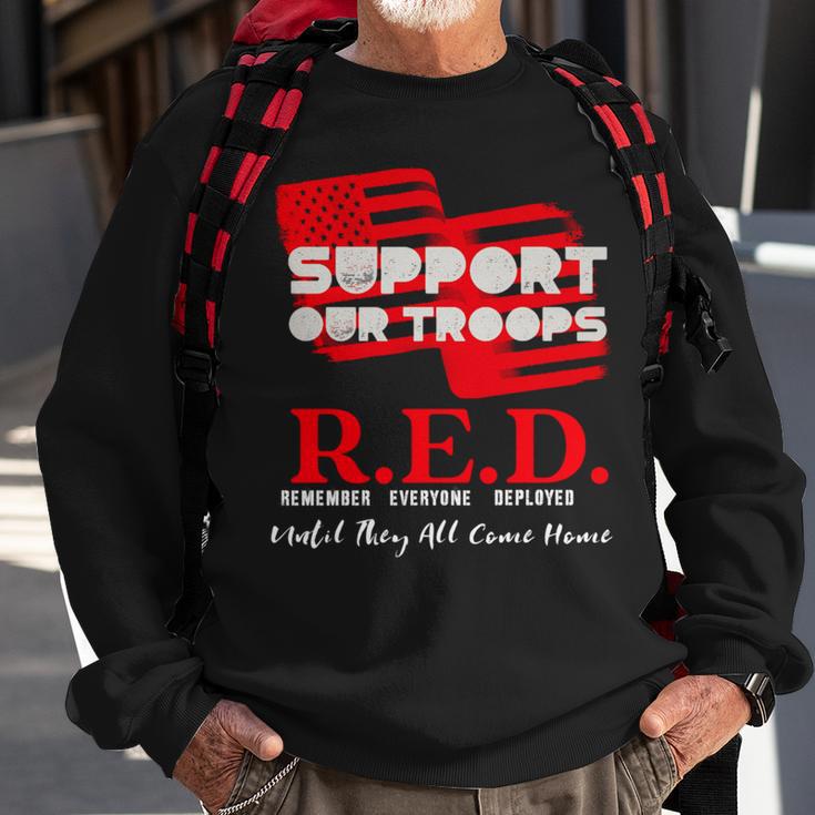 Red Friday Military On Friday We Wear Red Support Our Troops Sweatshirt Gifts for Old Men