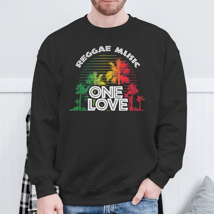 Reggae Music One Love Vintage Sunset Sweatshirt Gifts for Old Men