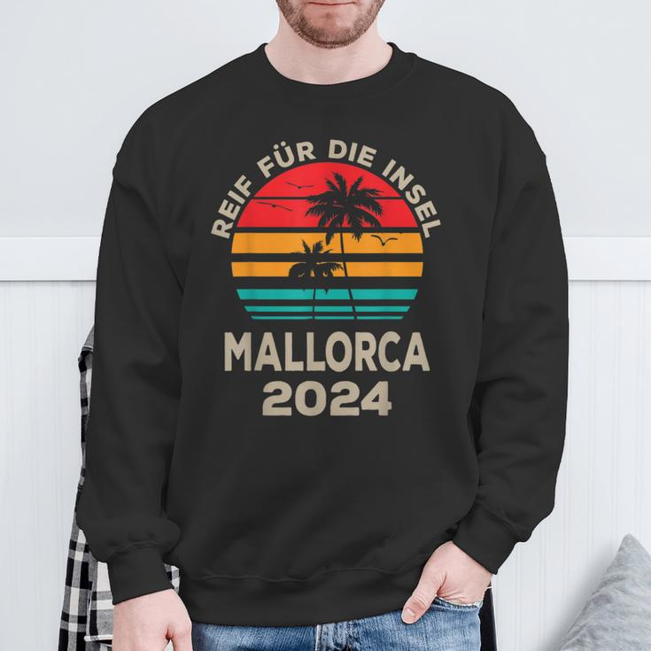 Reif Für Der Island Mallorca 2024 Palm Trees Sunset Outfit Sweatshirt Geschenke für alte Männer