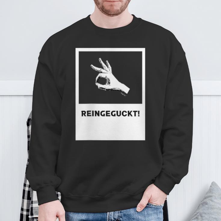 Reingeguckt Hand Finger Circle Sweatshirt Geschenke für alte Männer