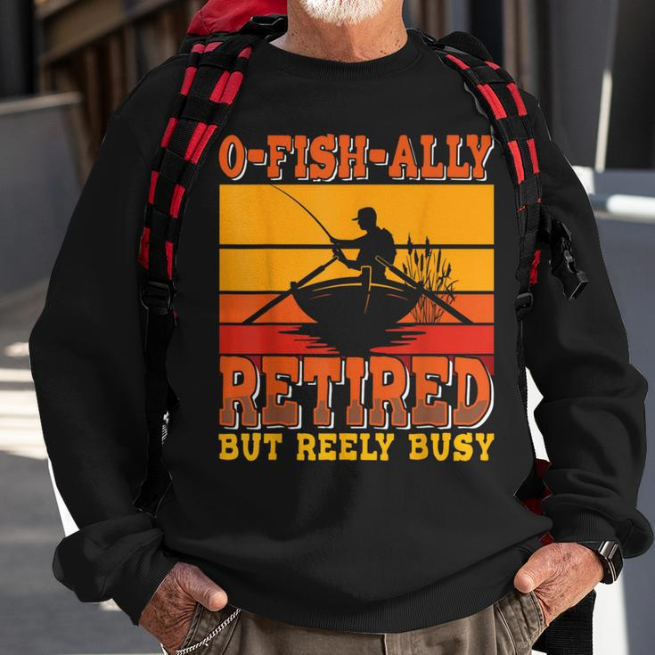 Retired Fisherman O-Fish-Ally Retirement Fishing Sweatshirt Gifts for Old Men
