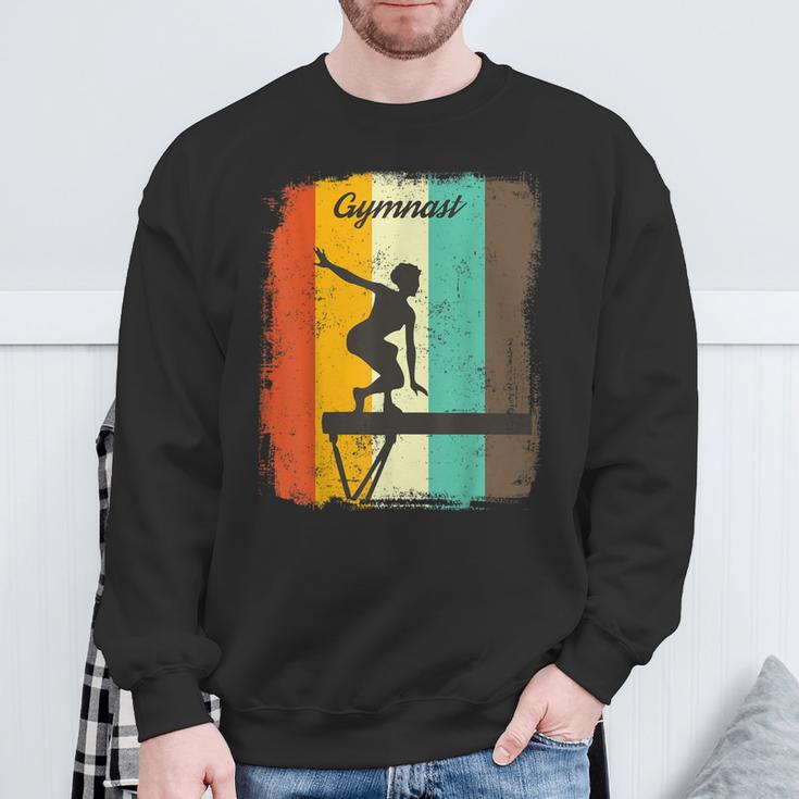 Retro Balance Beam Gymnast For Gymnastics Lovers Sweatshirt Gifts for Old Men