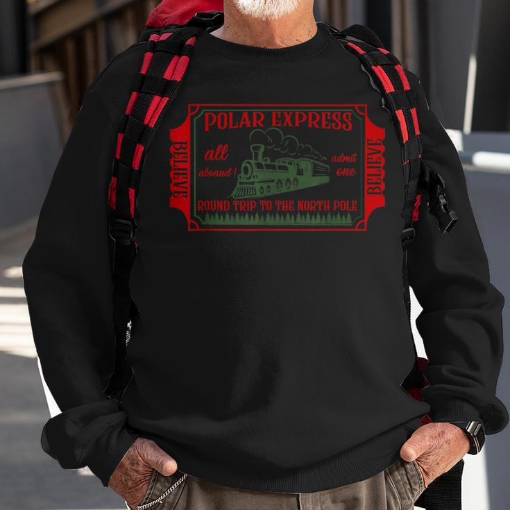 Retro Christmas North Pole Polar Express All Abroad Family Sweatshirt Gifts for Old Men