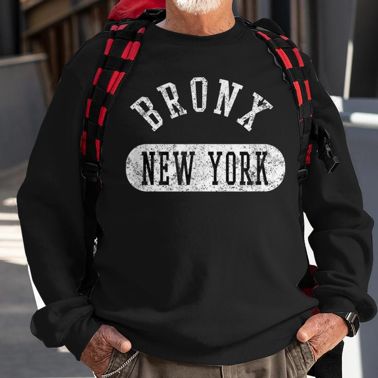 Retro Cool Vintage Bronx New York Distressed College Style Sweatshirt Gifts for Old Men