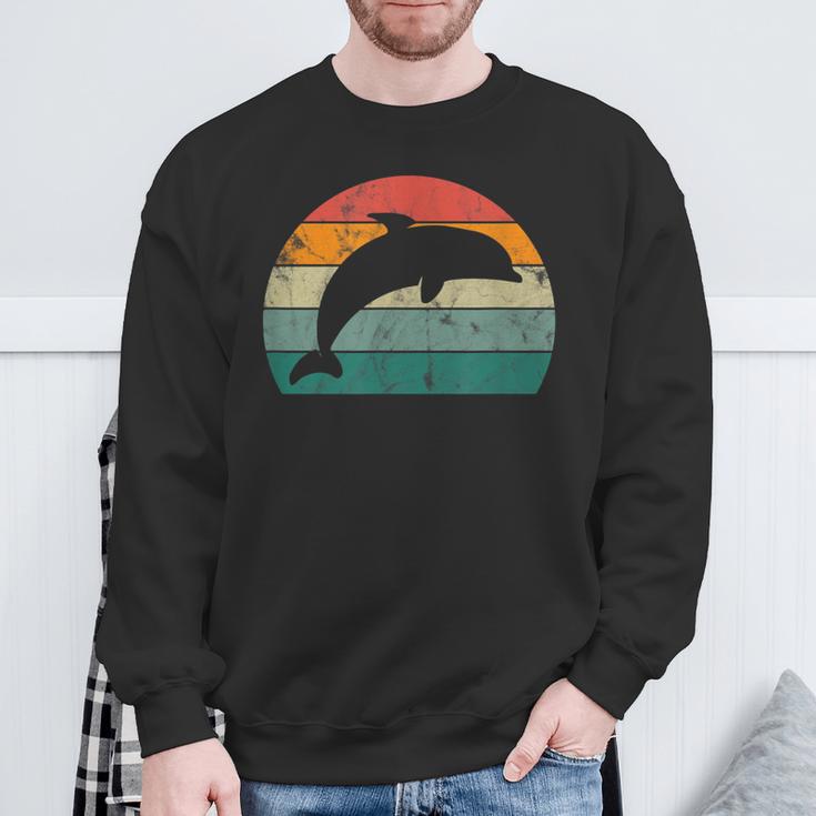 Retro Delfin Mehrfarbig Mit Delfin Sweatshirt Geschenke für alte Männer