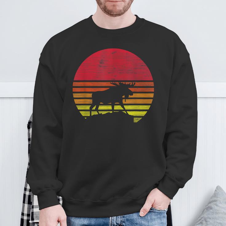 Retro Elk Silhouette Sweatshirt Geschenke für alte Männer