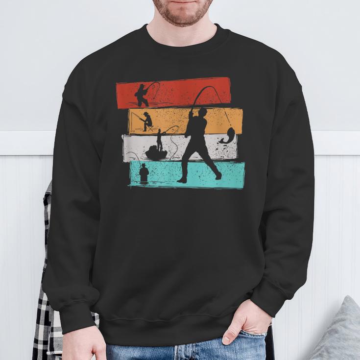 Retro Fishing For Angler Sweatshirt Geschenke für alte Männer