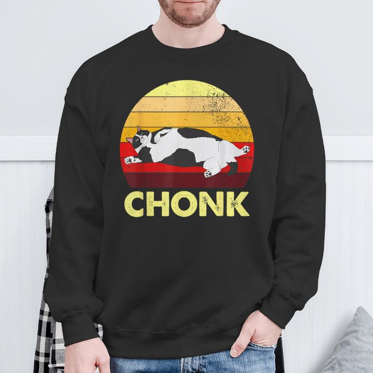 Retro Chonk Cat Sweatshirt Gifts for Old Men