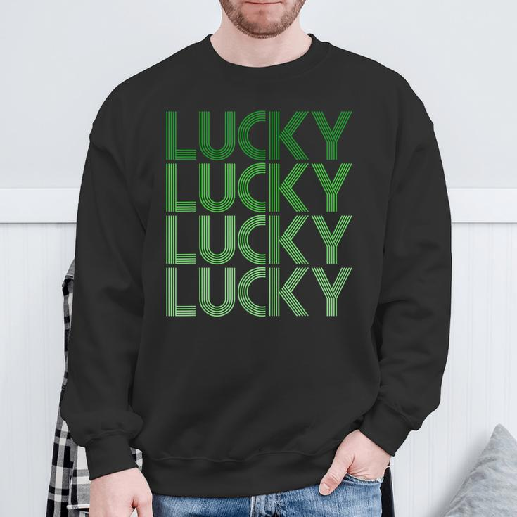 Retro Green Lucky For St Particks Day Sweatshirt Gifts for Old Men