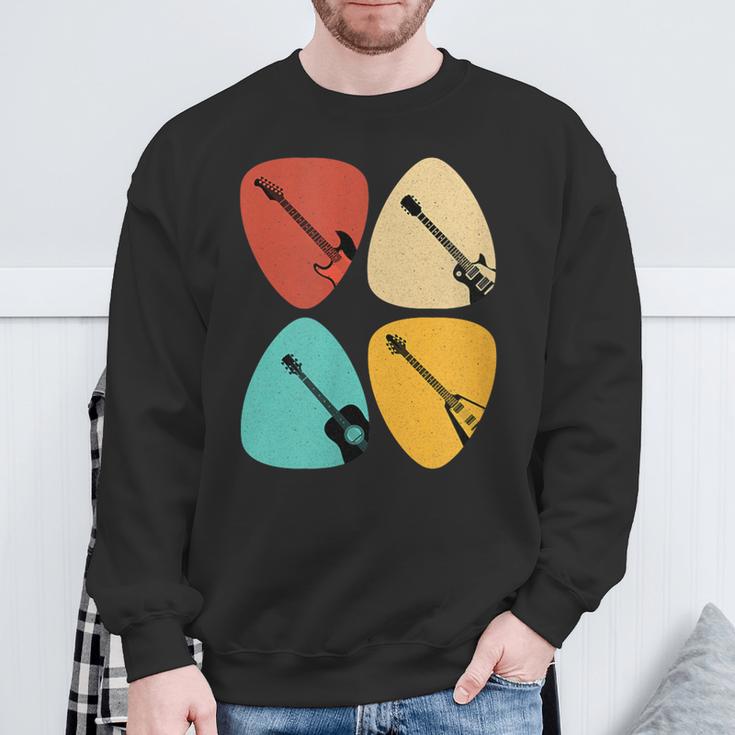 Retro Guitarist Vintage Musician Sweatshirt Gifts for Old Men