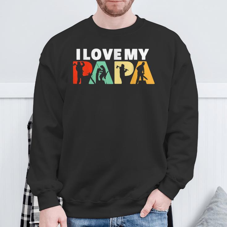 Retro Ich Liebe Meinen Papa Holzfälleraterater Sweatshirt Geschenke für alte Männer