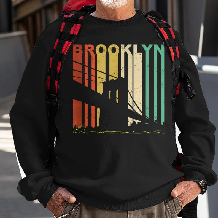 Retro New York Brooklyn Bridge Vintage City Skyline Nyc Ny Sweatshirt Gifts for Old Men