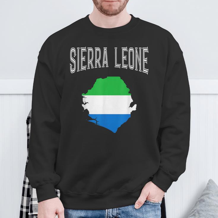 Retro Sierra Leone Flag Vintage Throwback Sport Sweatshirt Gifts for Old Men