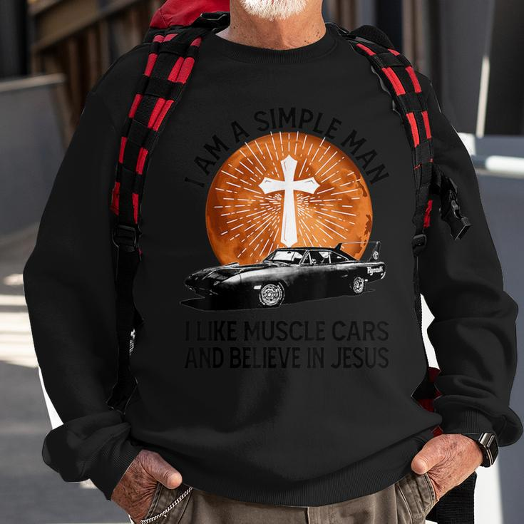 Retro I Am A Simple Man For Muscle Car Lovers Sweatshirt Gifts for Old Men