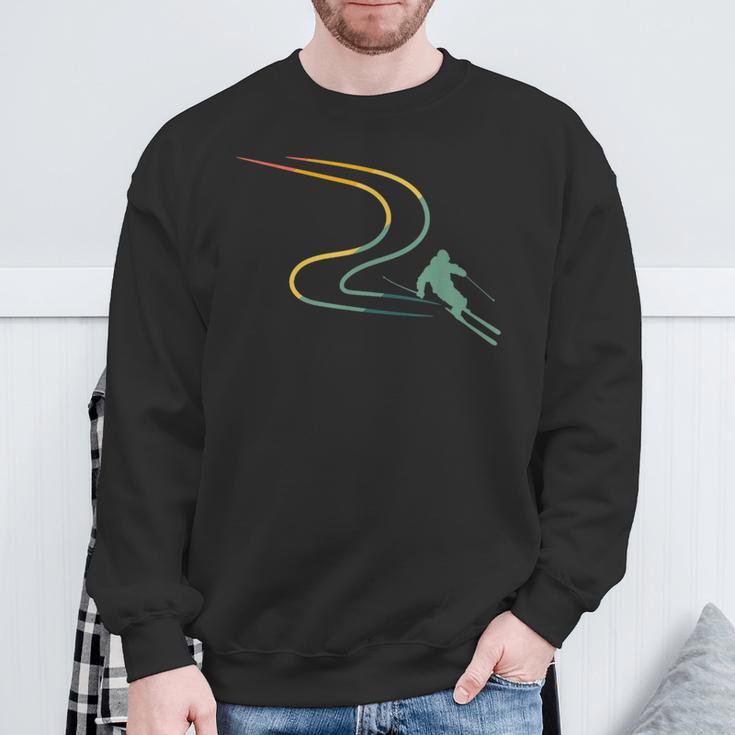 Retro For Skiing Alps Snow Snow Spurs Sweatshirt Geschenke für alte Männer