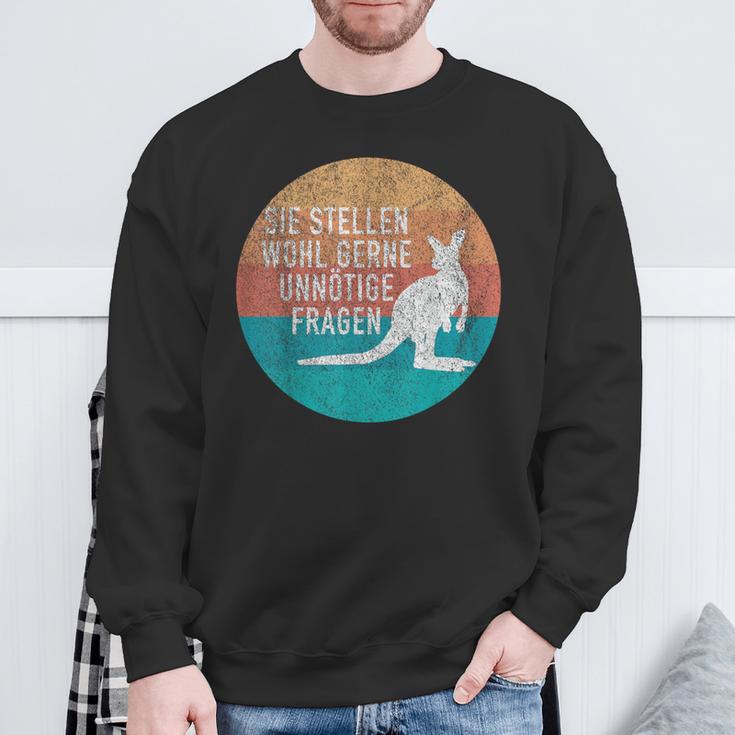 Retro Stil Känguru Sweatshirt Unnötige Fragen Spruch Geschenke für alte Männer