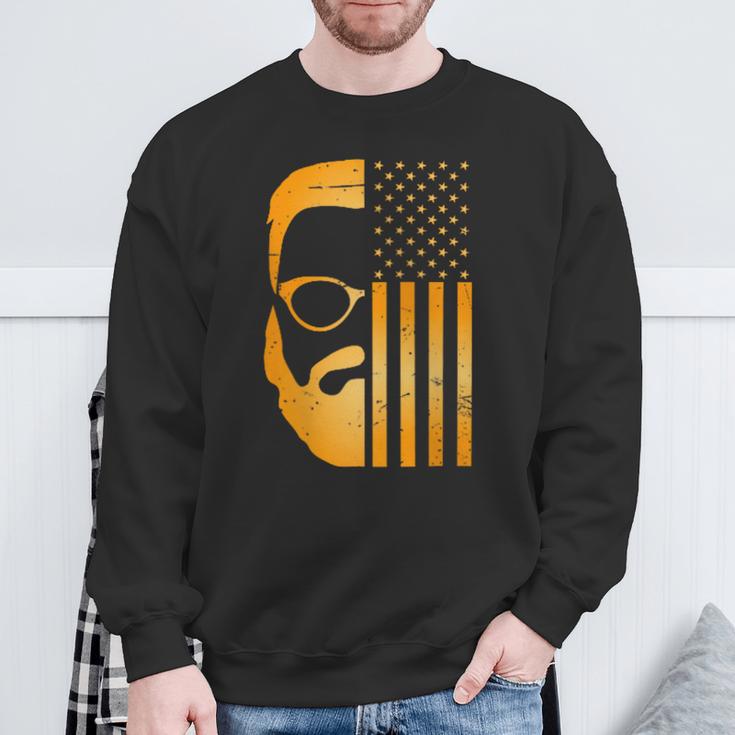 Retro Us Flagge Mit Bart Und Brille Für Papaäter Männer Kapuzenjacke Sweatshirt Geschenke für alte Männer