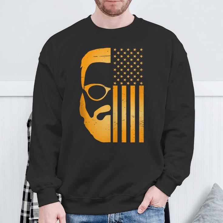 Retro Us Flagge Mit Bart Und Brille Für Papaäter Männer Sweatshirt Geschenke für alte Männer