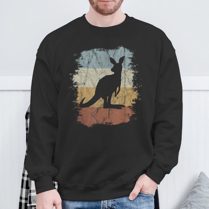 Retro Vintage Kangaroo Silhouette Funky Bag Animal Sweatshirt Geschenke für alte Männer