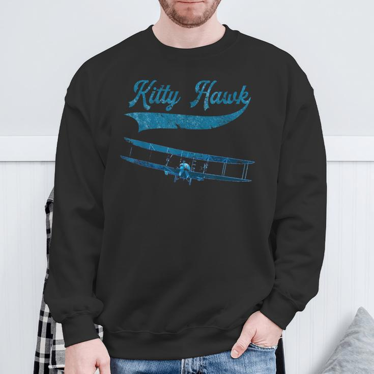 Retro Vintage Kitty Hawk North Carolina Airplane Beach Sport Sweatshirt Gifts for Old Men